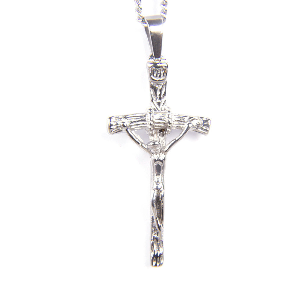 Stainless Steel Papal Crucifix/Chain