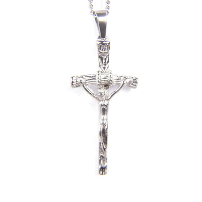 Stainless Steel Papal Crucifix/Chain