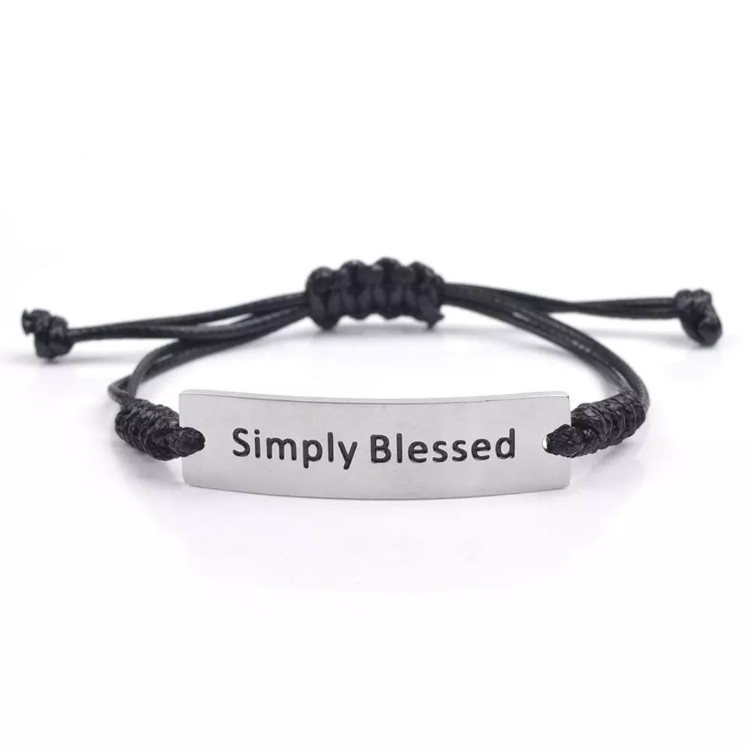 Stainless Steel/ Rope Inspiration Quote Bracelet - Unisex