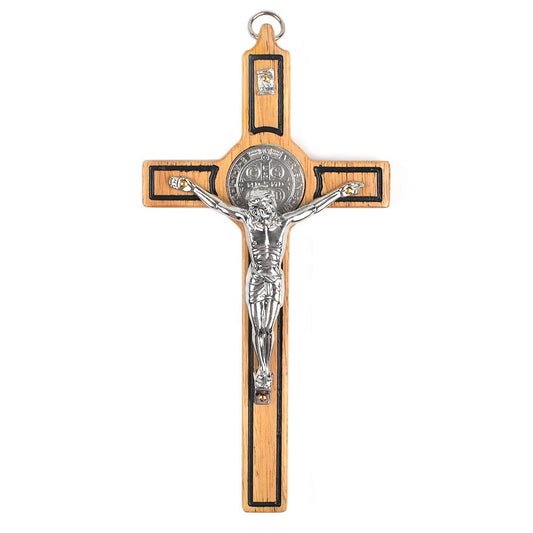 Wood St Benedict Wall Crucifix - 20cm