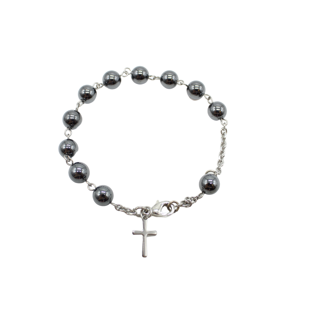 Hematite Stone  Rosary Bracelet