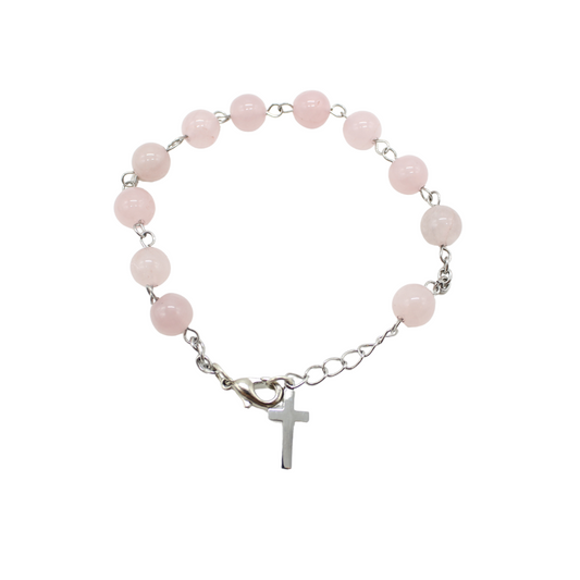 Rose Quartz Stone Rosary Bracelet