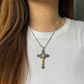 Stainless Steel Brown Gold Plated Crucifix/Chain (Monstrance like)