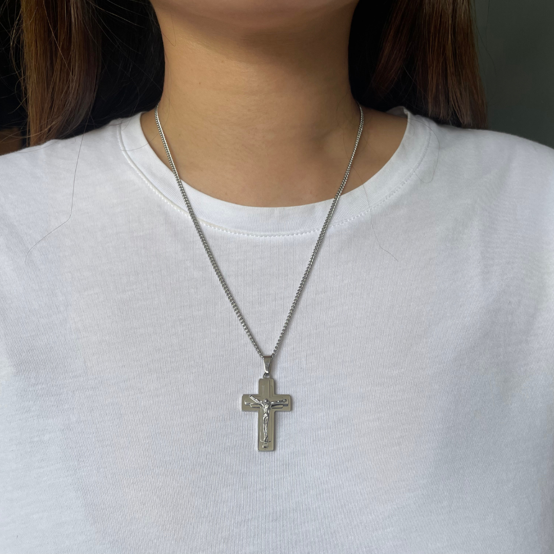 Stainless Steel  Crucifix/Chain Chunky