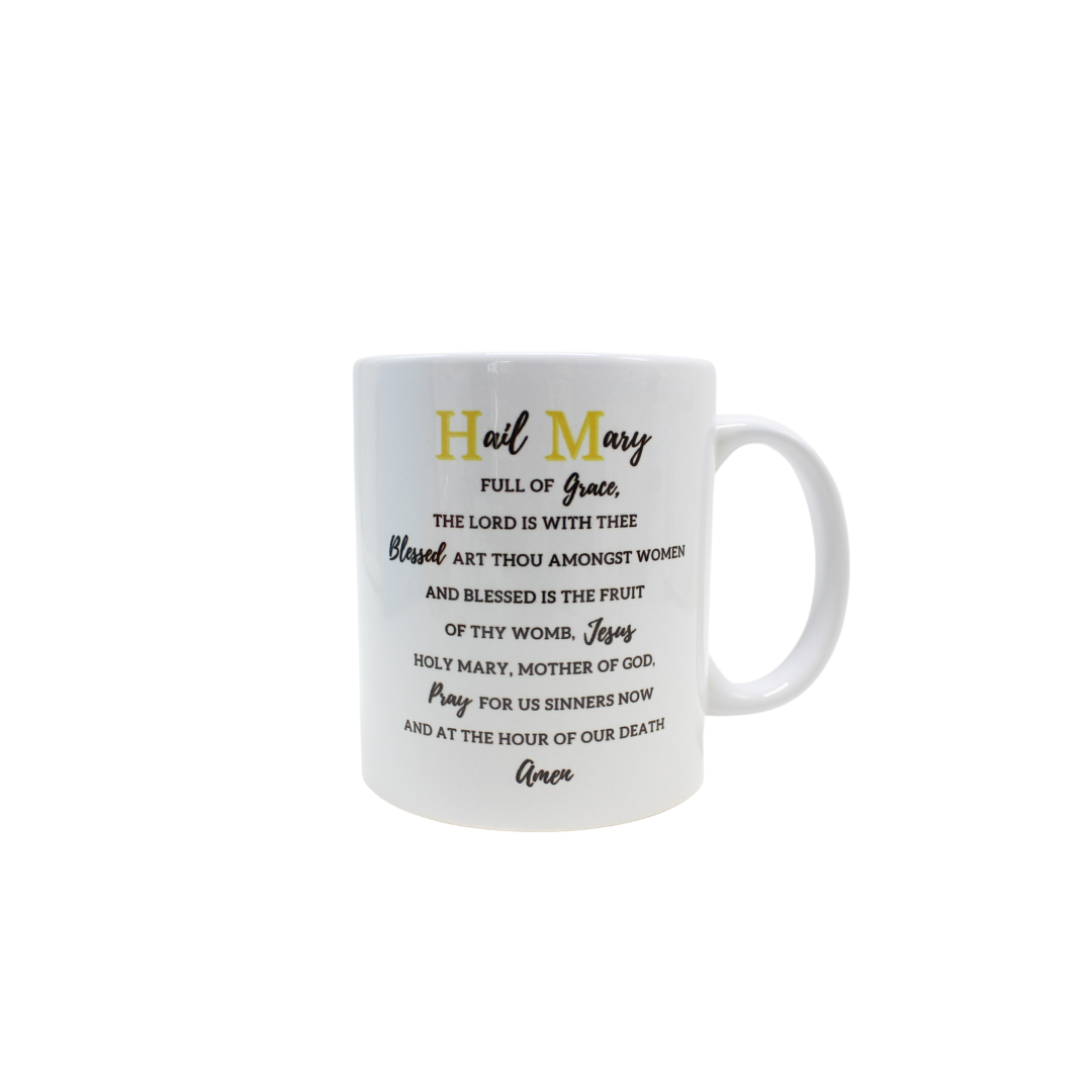 Hail Mary Prayer Ceramic Mug