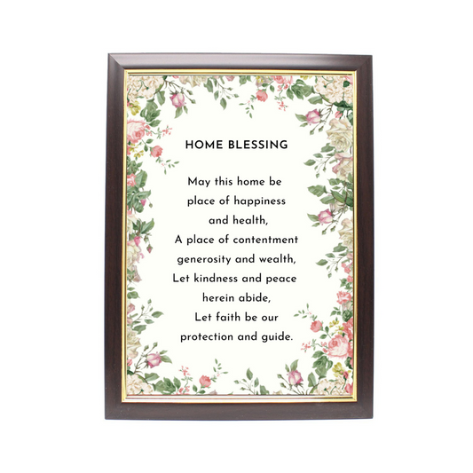Wood Framed Picture Home Blessing (Design B)