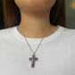 Stainless Steel  Crucifix - Chunky Brown