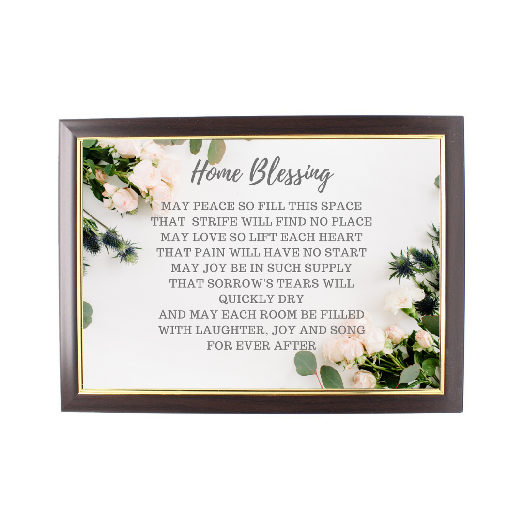 Wood Framed Picture Home Blessing (Design C)