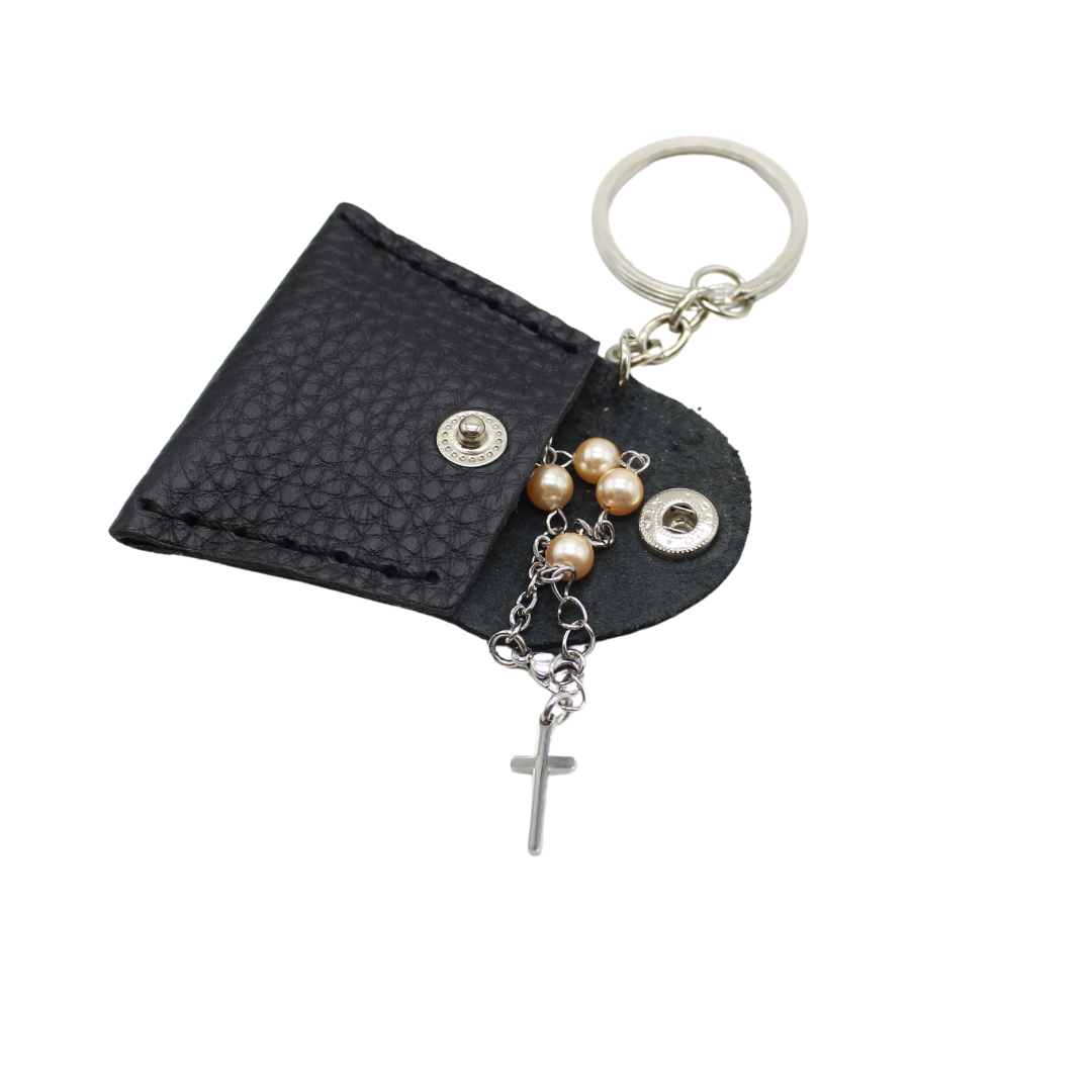 Leather Mini Rosary pouch with Key Holder