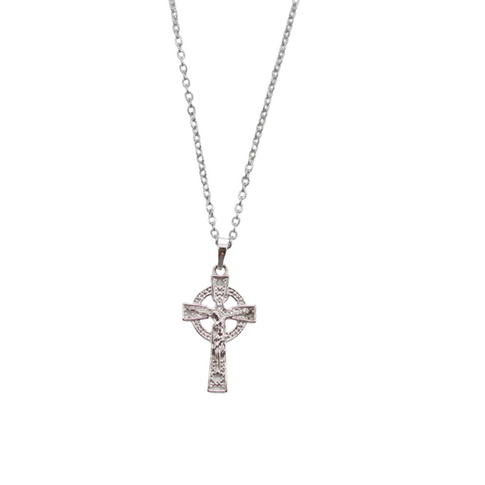 Zircon Crystal Cross/Chain Set