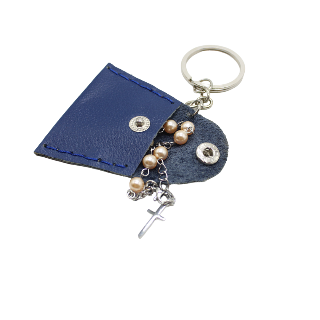 Leather Mini Rosary pouch with Key Holder