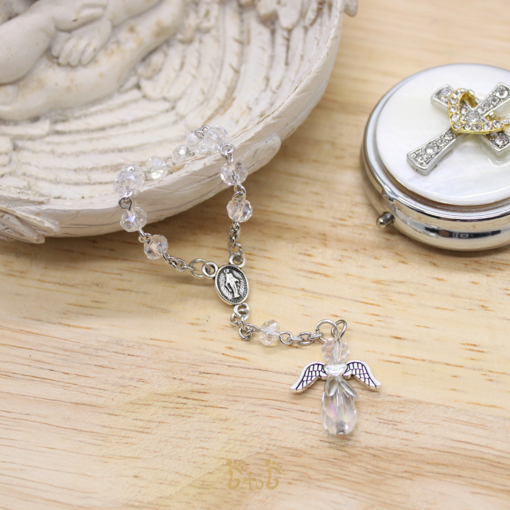 One Decade Rosary Chaplet White/Blue/Pink (Personalisation Available)