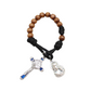 Paracord Wood Pocket Rosary with Medal - One Decade