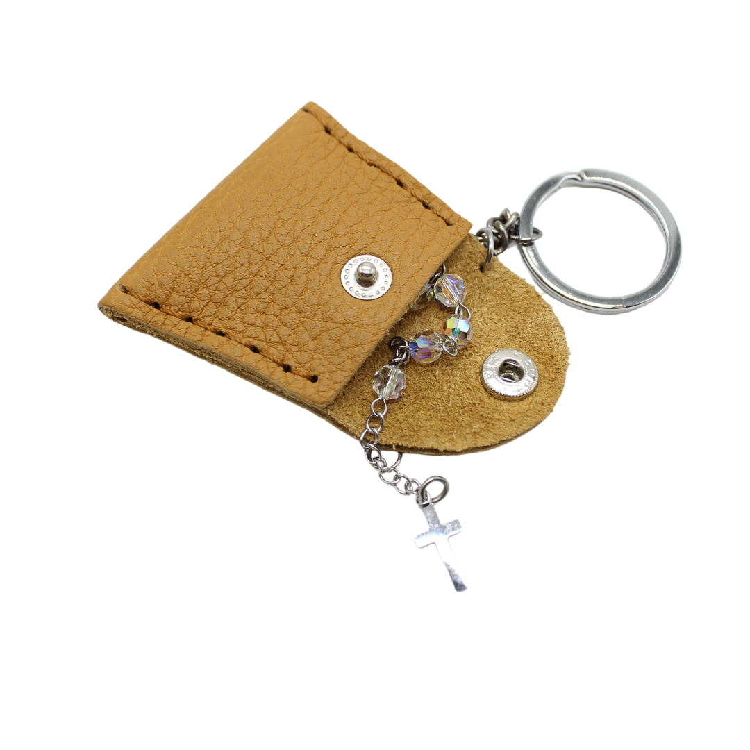 Leather Mini Rosary pouch with Key Holder