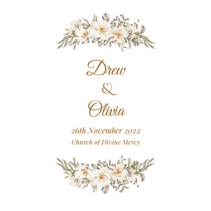 Personalised Wedding Unity Pillar Candle 21cm