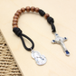 Paracord Wood Pocket Rosary with Medal - One Decade