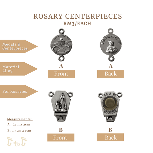 Alloy Centrepieces for Rosaries DIY (Assorted Designs)