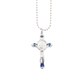 Alloy St Benedict Crucifix/Chain- Black/Blue/Red 4cm