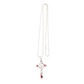 Alloy St Benedict Crucifix/Chain- Black/Blue/Red 4cm