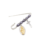 Baby Cross/Miraculous Medal Pin Brooch - Lt Blue/Purple/Pink/White (Personalisation Available)