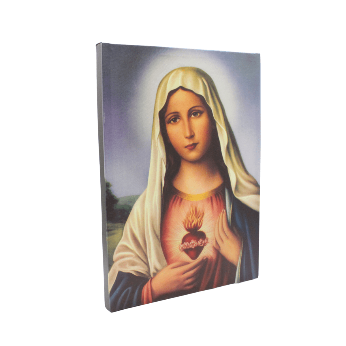 Canvas Print Wood Skeleton Framed Picture - Immaculate Heart of Mary (Design A)