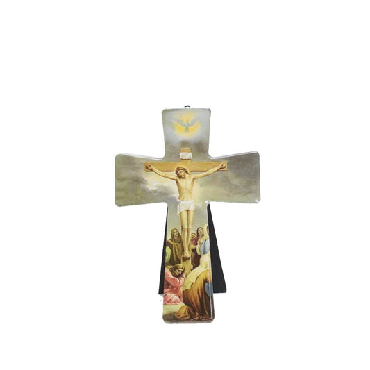 Ceramic Table/Wall Cross - Crucifixion/Resurrection/Crucified Christ - 18cm