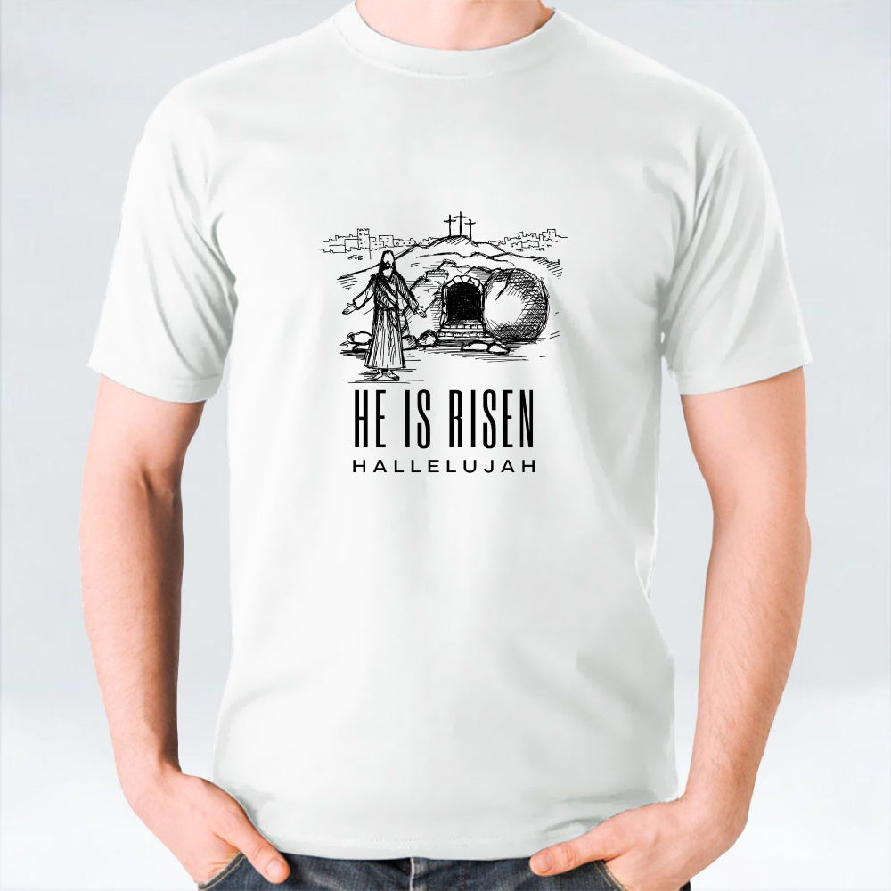 He is Risen Unisex T-shirt - White/Black/Maroon