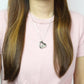 Stainless Steel Glass Heart Floating Pendant/Chain set