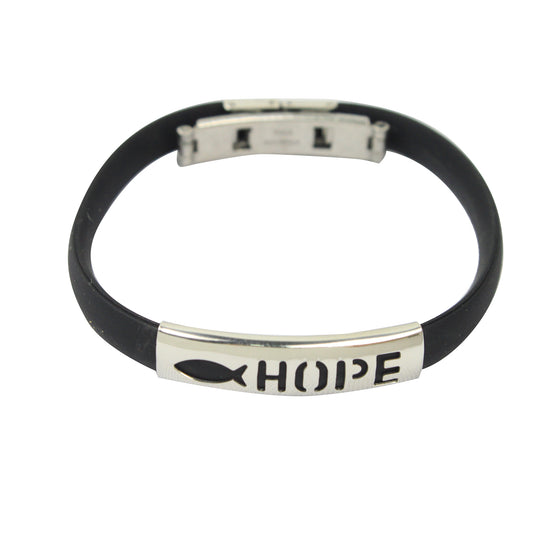 Rubber/Stainless Steel Hope Bracelet