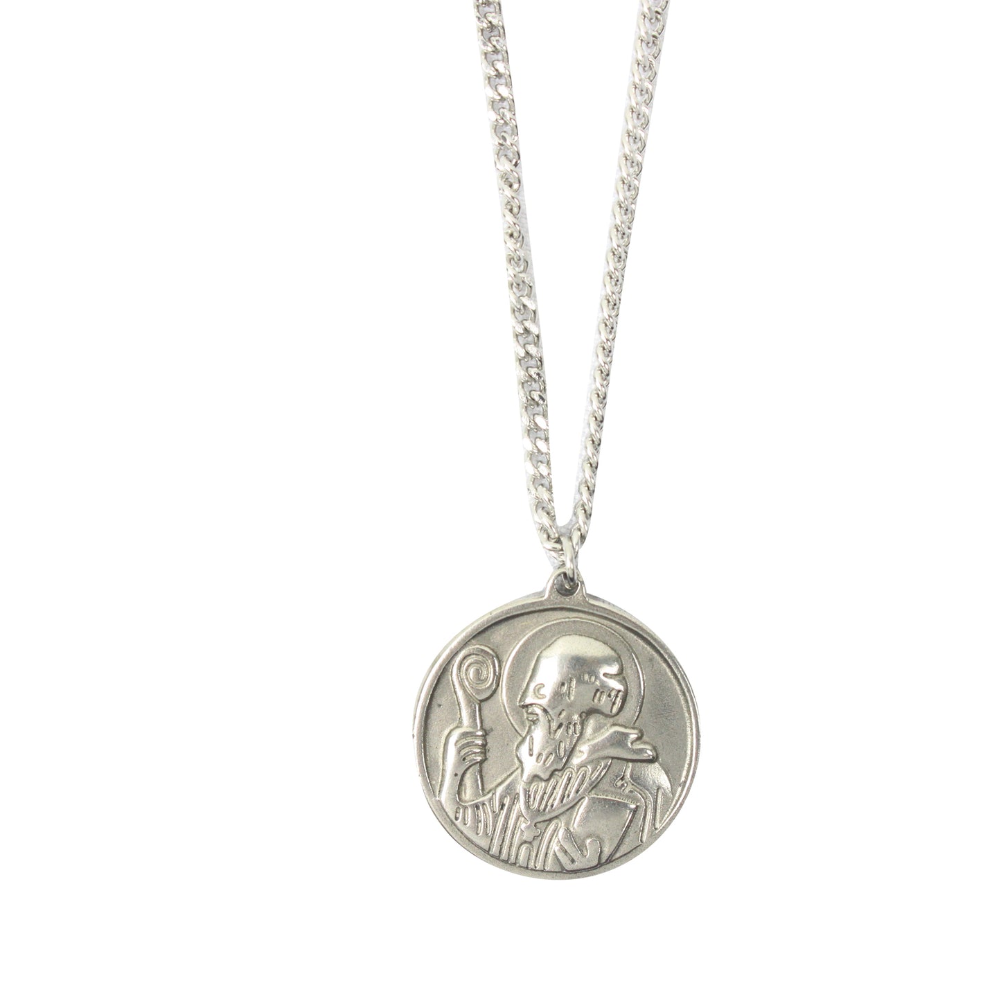 Stainless Steel St Benedict Medal/Chain set (2cm)