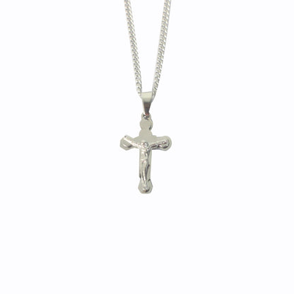 Stainless Steel Crucifix/Chain (Flower)