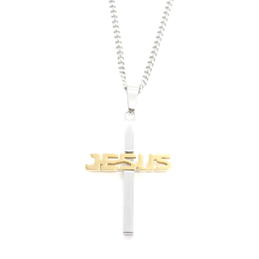 Stainless Steel  JESUS  Cross /Chain (3CM)