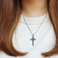 Stainless Steel St Benedict Crucifix/Chain set (Black inlay)