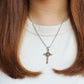 Stainless Steel St Benedict Crucifix/Chain set (Black inlay)