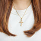 Stainless Steel  Alpha 2.5cm Plain Cross /Chain