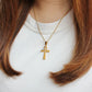 Stainless Steel  Alpha 2.5cm Plain Cross /Chain