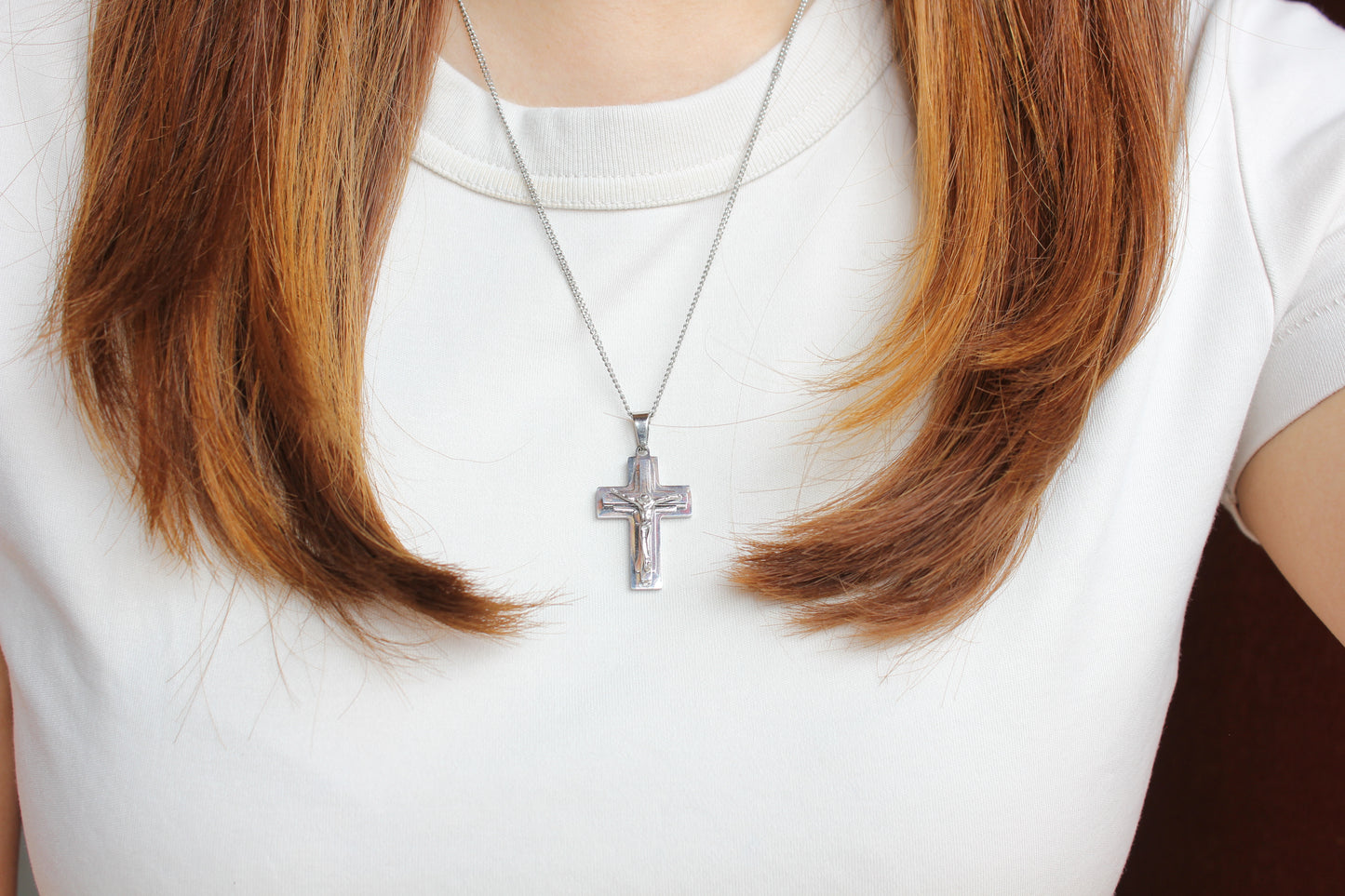 Stainless Steel  Crucifix/Chain - Chunky