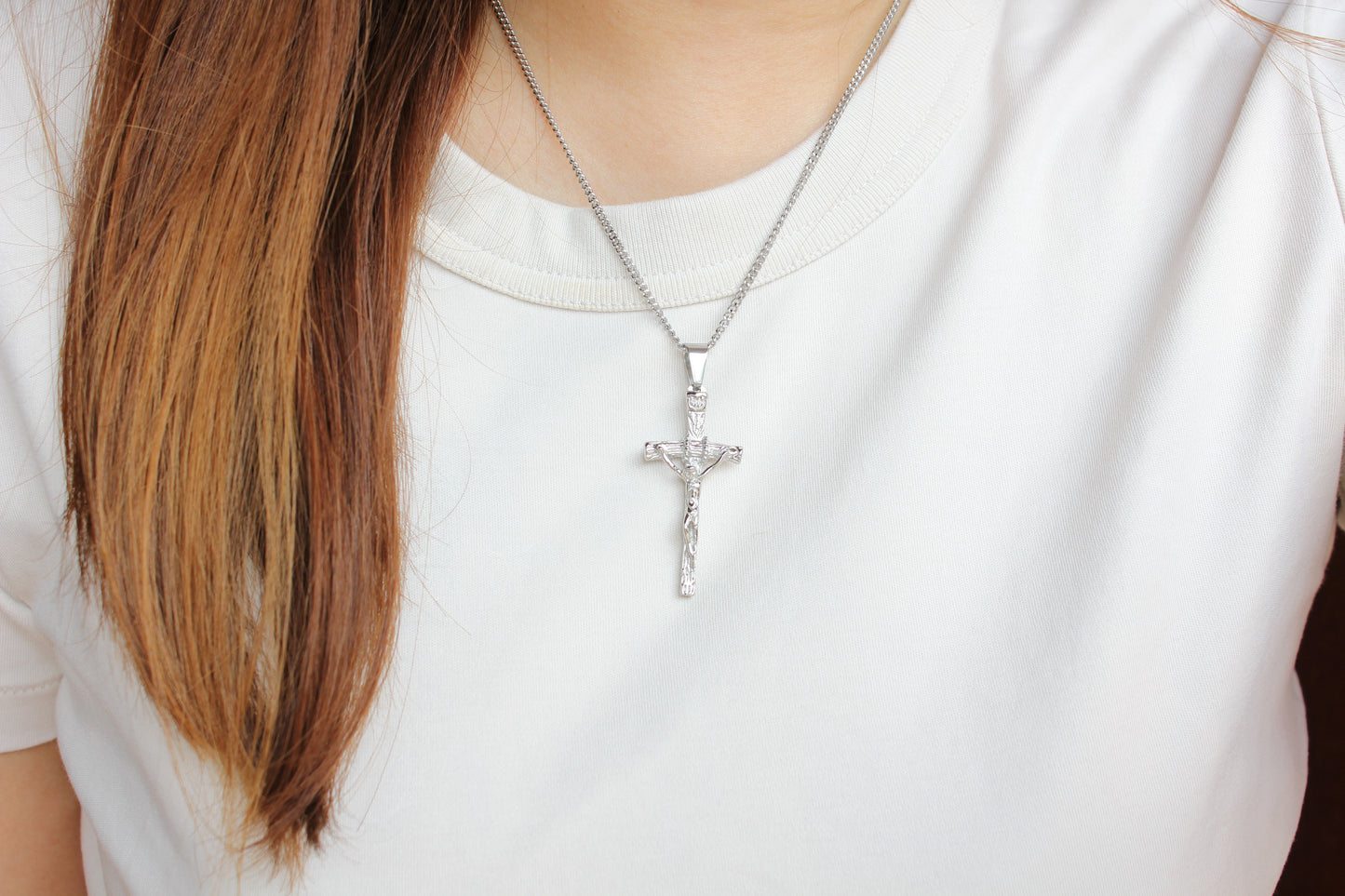 Stainless Steel Papal Crucifix/Chain
