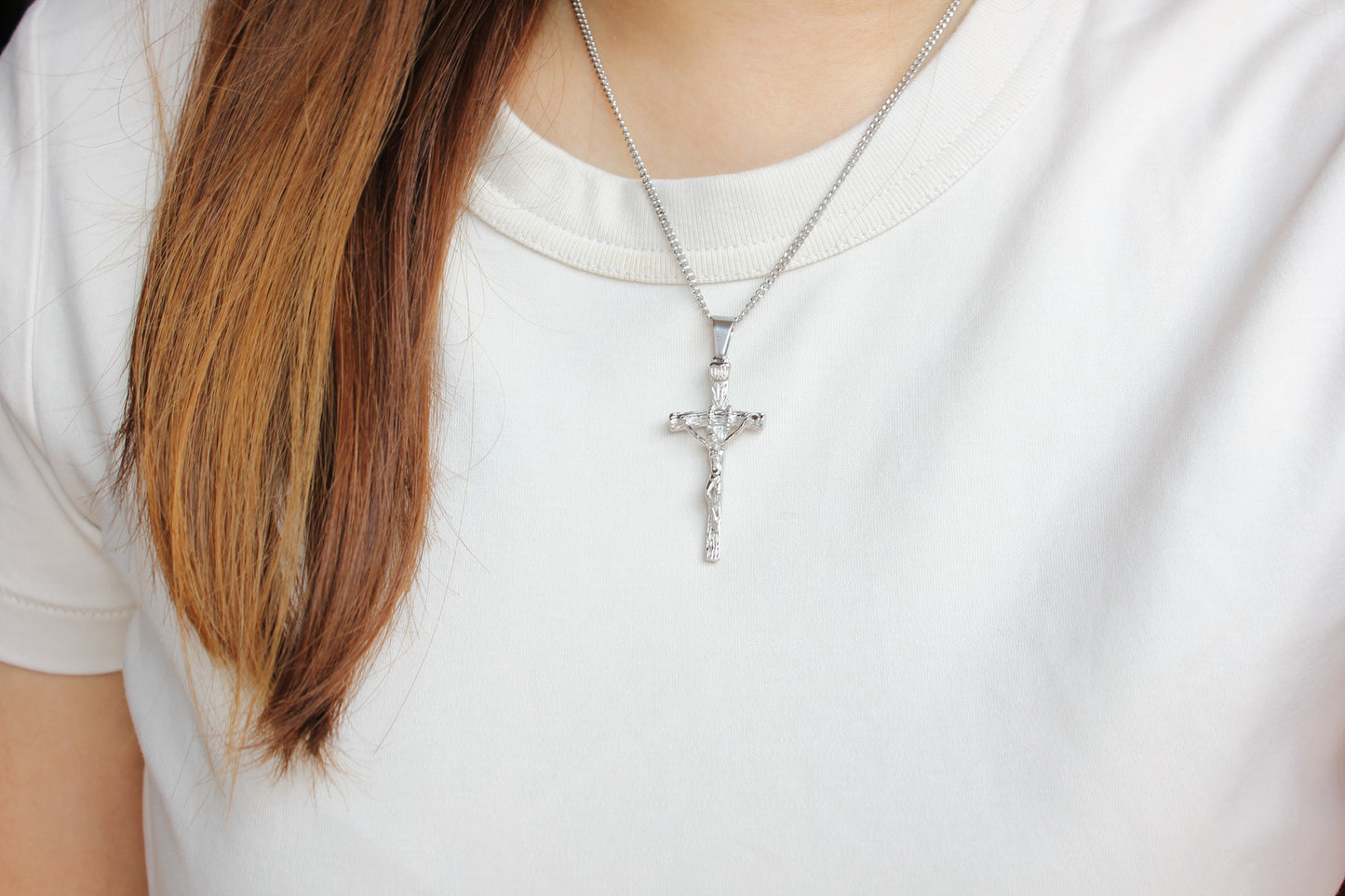 Stainless Steel Papal Crucifix/Chain
