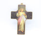 Wood Wall Picture Cross - Divine Mercy/Resurrection/Stations of the Cross - 20cm