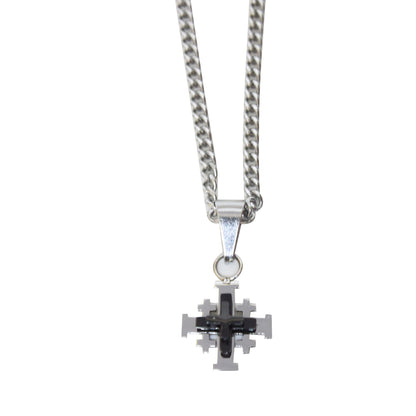 Stainless Steel Jerusalem 1.5cm Crucifix/Chain