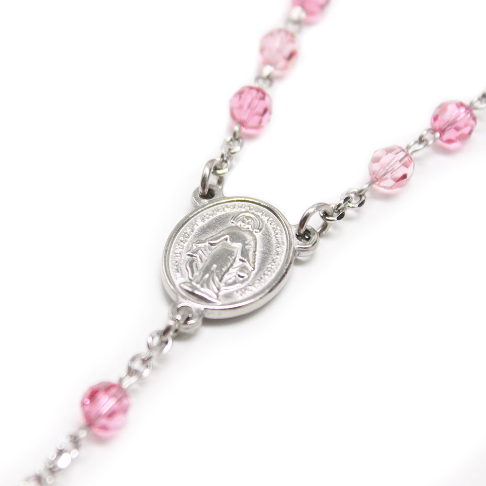 Swarovski Crystal Rosary - Pink (Personalisation Available)