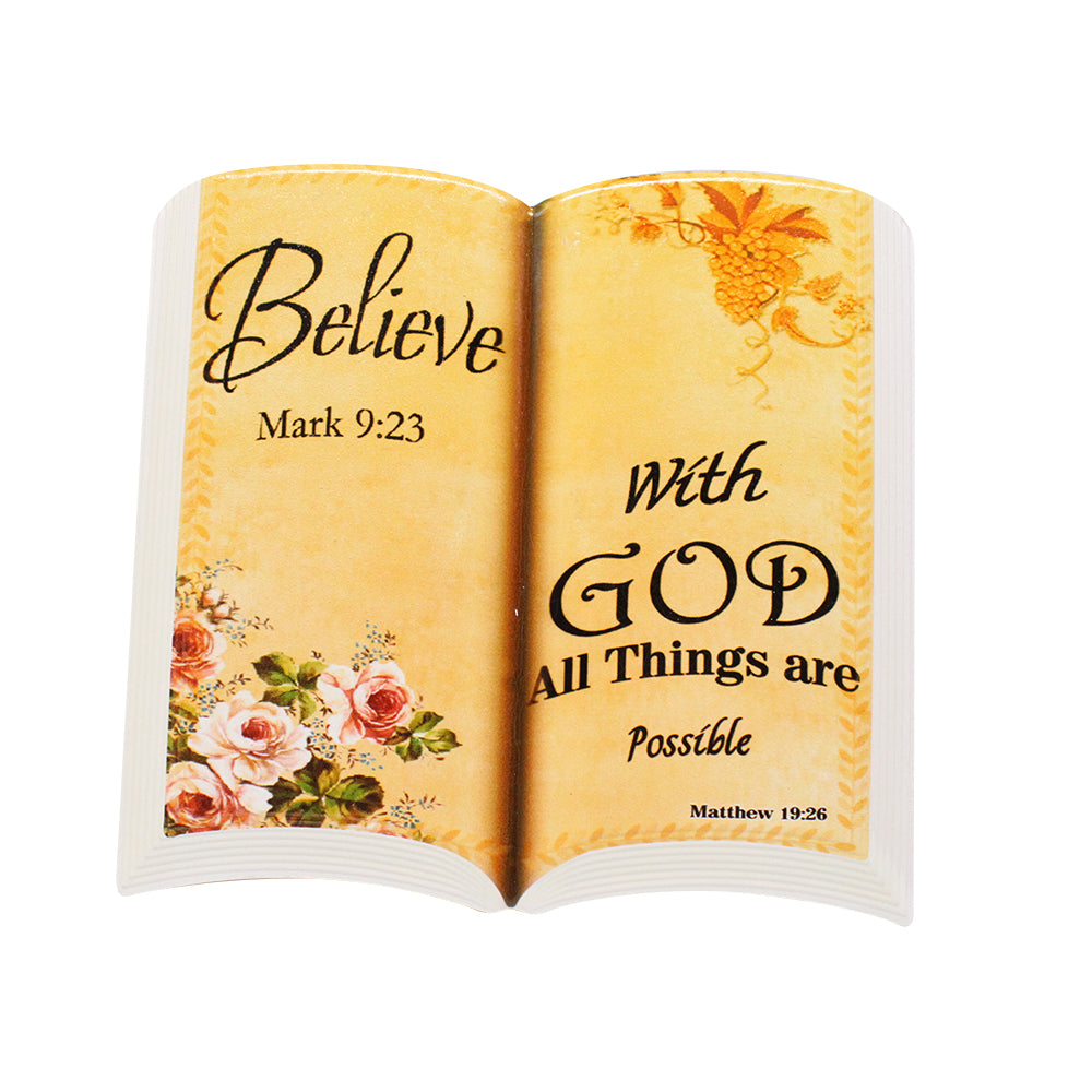 Stone Bible Plaque -  Faith, All things are possible to those who believe/Believe, With God all things are possible (Personalisation Available)