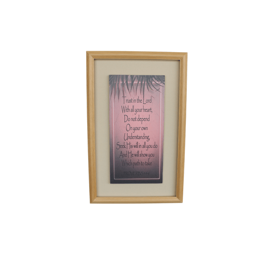 Inspirational Wood Framed Picture - Trust in the Lord