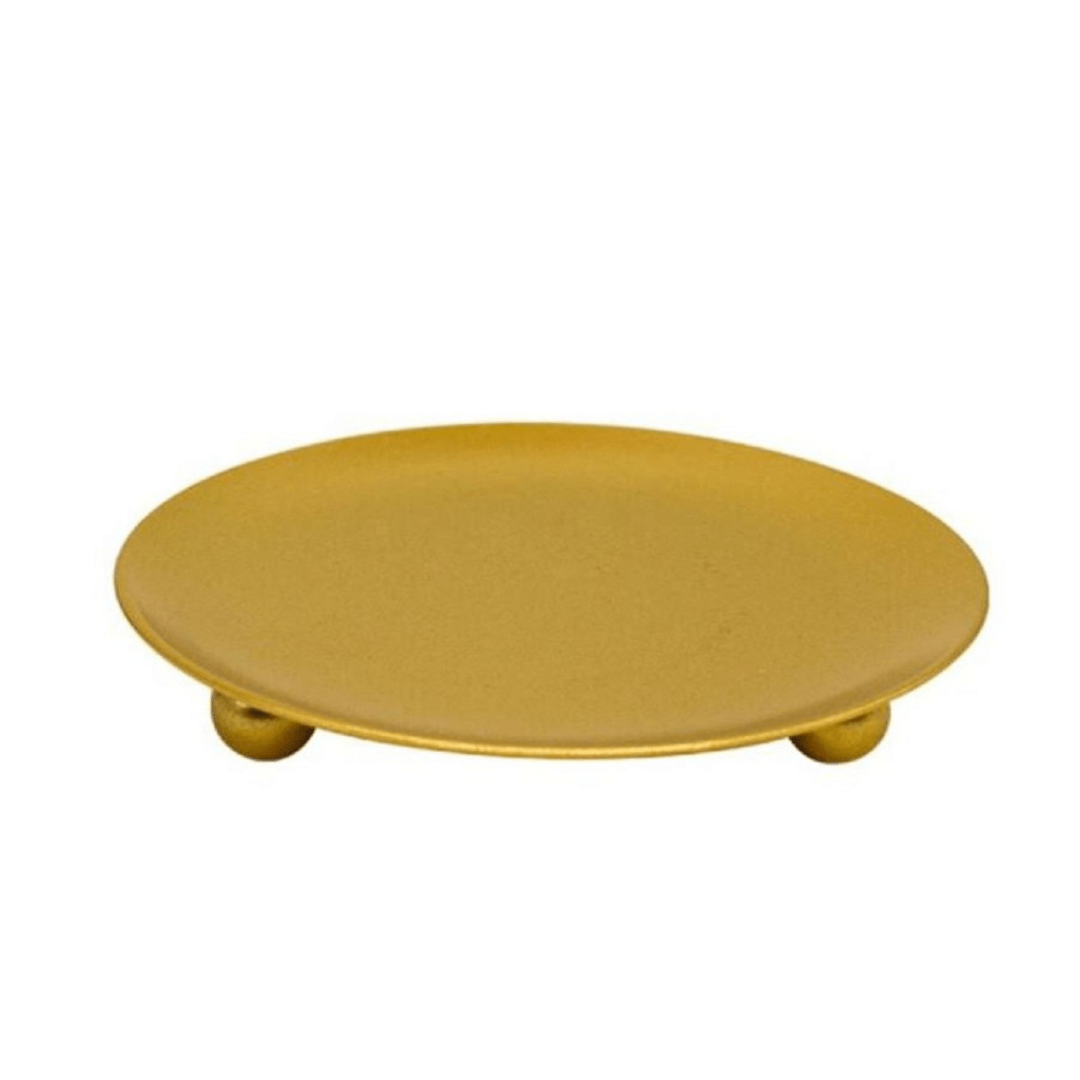 Iron Plate Candle Holder (Black/Gold)