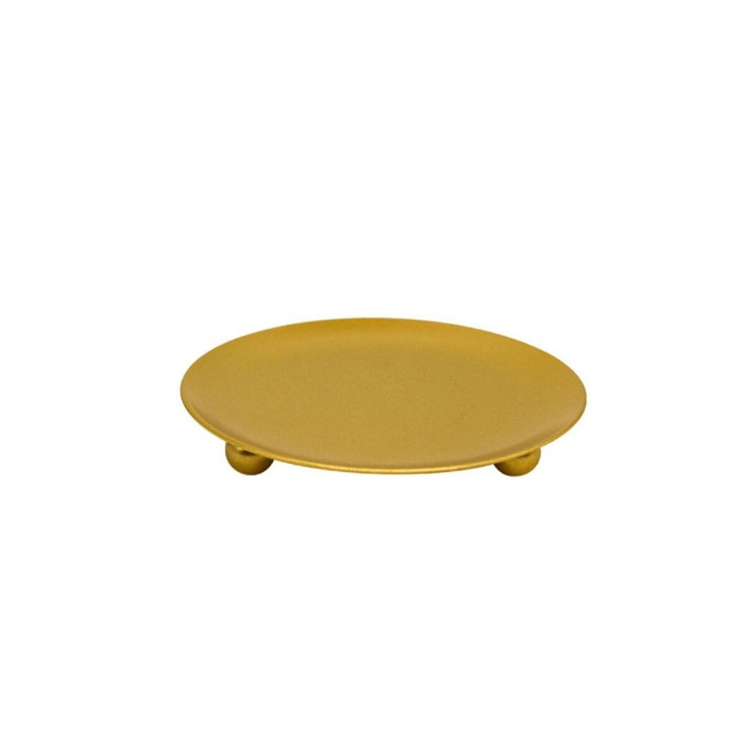 Iron Plate Candle Holder (Black/Gold)