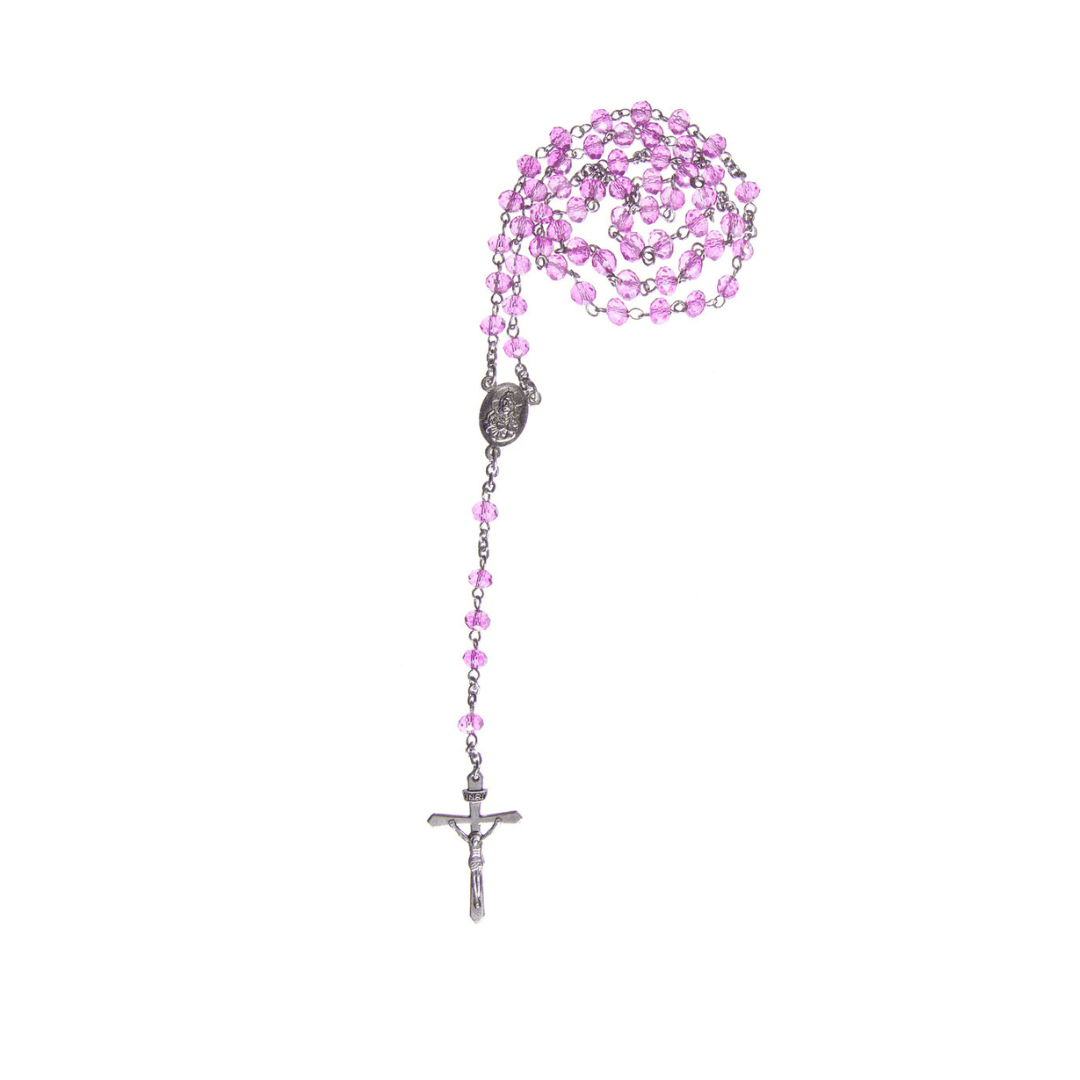 Korean Crystal Rosary - Black/Lt Blue/Pink/Turquoise/Red/White