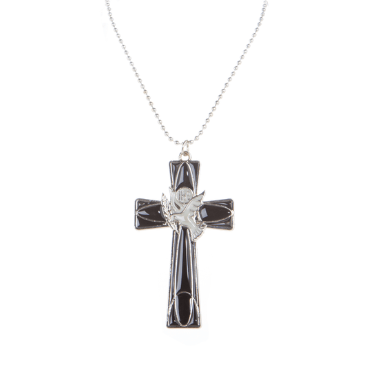 Metal Holy Spirit Cross/chain - Black