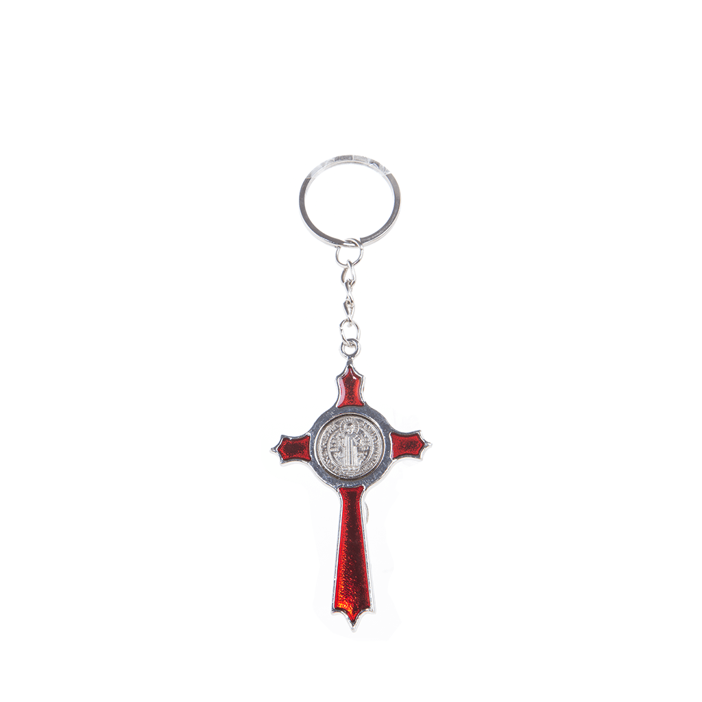Metal St Benedict Keychain - Black/Blue/Red/Silver