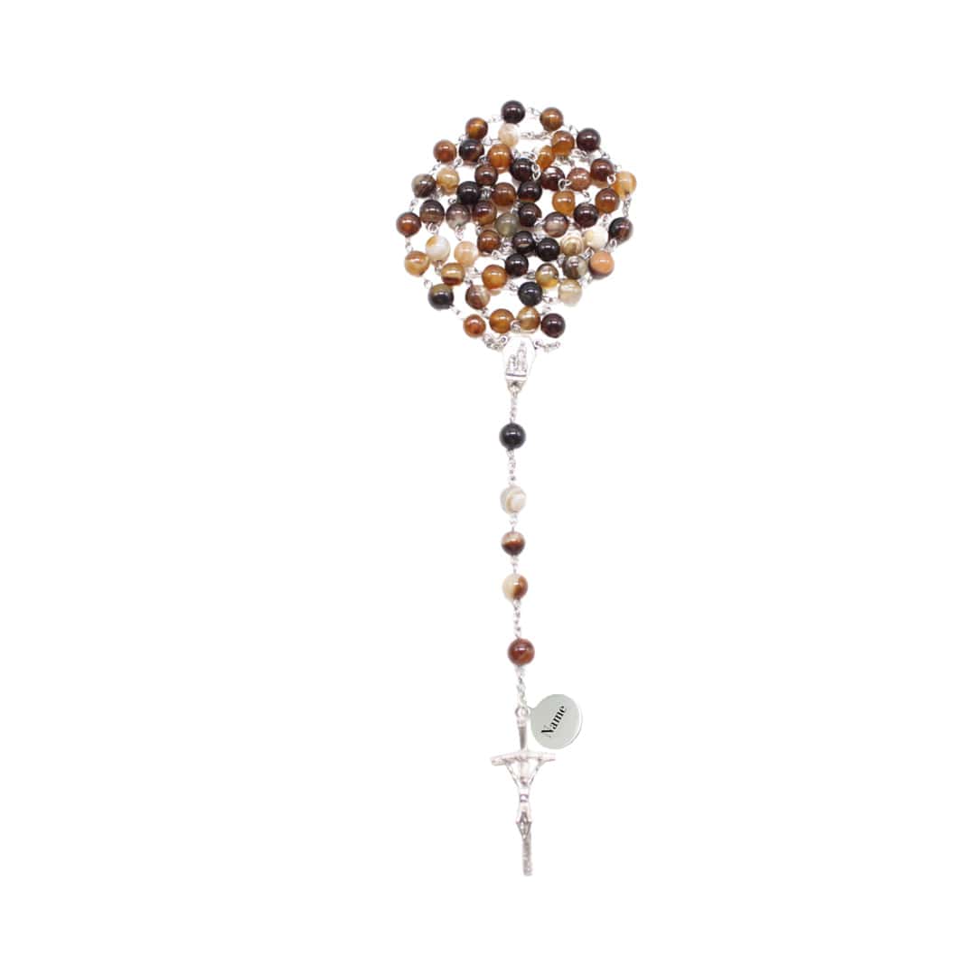 Natural Stone Rosary - 21 Stone Designs Available (Personalisation Available)